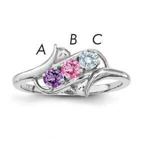 Genuine 3 Stone Mother&#39;s Ring Sterling Silver Rhodium-plated XMR14_3W--6, MPN: XMR14_3W--6, 8867743…