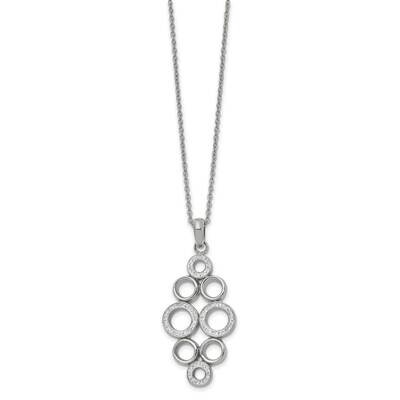 Preciosa Crystal Circle 16 Inch 2 Inch Ext. Necklace Stainless Steel Polished SRN2738-16 by Chisel,…