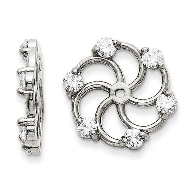Earring Jackets 14k White Gold AA Quality Diamond XJ5WAA, MPN: XJ5WAA, 883957115771