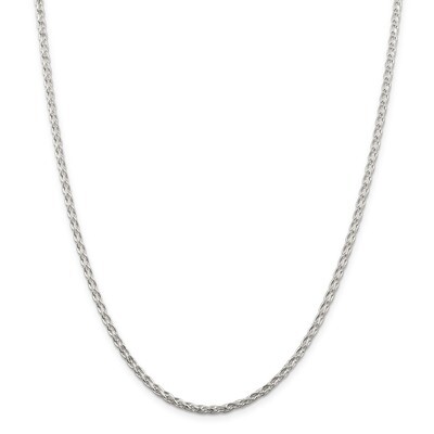 24 Inch 2.85mm Diamond-cut Round Spiga Chain Sterling Silver QSR080-24, MPN: QSR080-24, 886774408927