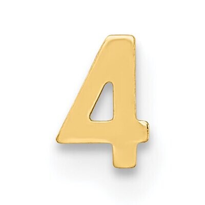 Die Struck Number 4 14k Yellow Gold YG2193, MPN: YG2193,