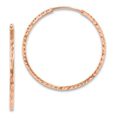 Diamond-cut Square Tube Endless Hoop Earrings 14k Rose Gold TF1603, MPN: TF1603, 883957932453