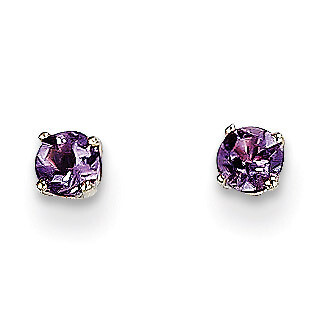 3mm Amethyst Stud Earrings 14k White Gold XBE110, MPN: XBE110, 883957217048