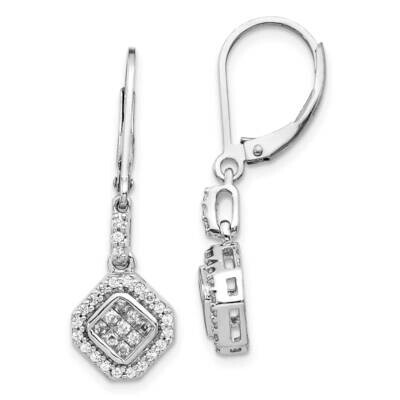 Leverback Earrings 14k White Gold Diamond EM5545-050-WA, MPN: EM5545-050-WA, 843642054693