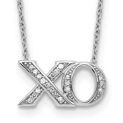 Sterling Silver POlished and Diamond Xs and Os Necklace PXD2738/SS-SSS45