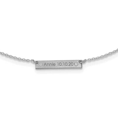 Brushed 1 Station with Diamond Necklace Sterling Silver Rhodium-plated XNA1177/1SS, MPN: XNA1177/1S…