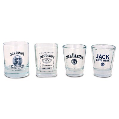 set of 4 Glass Jack Daniels Shot Glass GM8512, MPN: GM8512, 610939052300