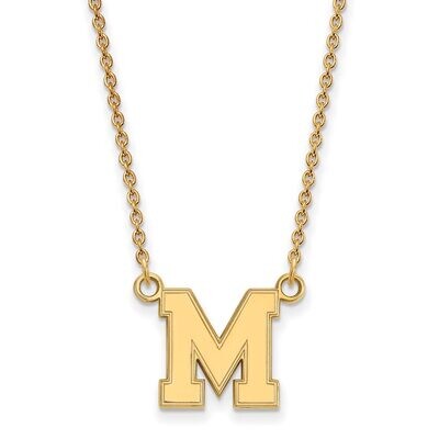 University of Memphis Small Pendant with Chain Necklace 10k Yellow Gold 1Y038UMP-18, MPN: 1Y038UMP-…