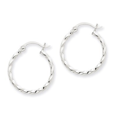 Twist Polished Hoop Earring 14k White Gold TE565, MPN: TE565, 883957291086