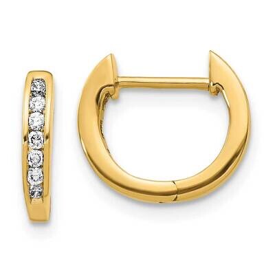 Polished Diamond Hinged Hoop Earrings 14k Gold EM5350-016-YA, MPN: EM5350-016-YA, 191101333736