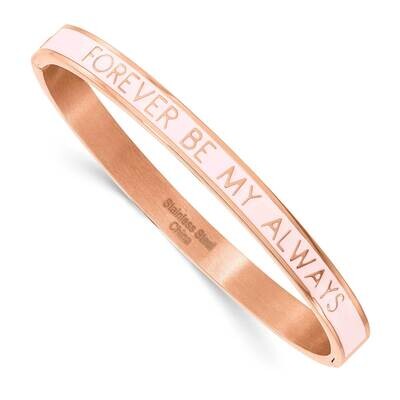 Rose Ip Pink Enamel My Always Hinged Bangle Stainless Steel Polished SRB2693, MPN: SRB2693, 1911018…