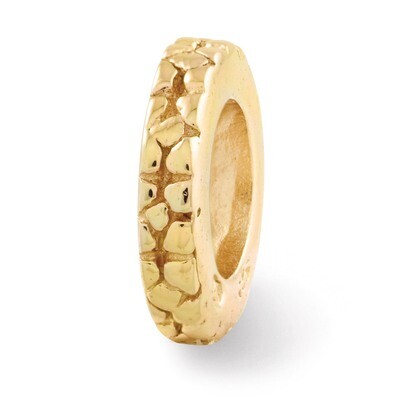 Gold-plated Floral Spacer Bead - Sterling Silver QRS128GP, MPN: QRS128GP, 886774990828