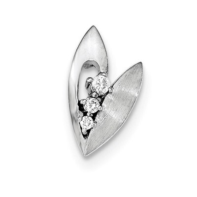 Polished And Brushed CZ Slide Sterling Silver QP4125