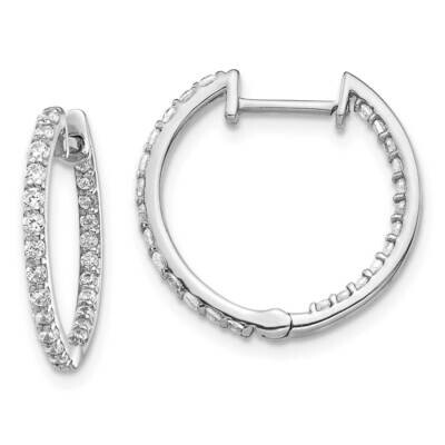 Hoop Earrings 14k White Gold Diamond EM5425-062-WA, MPN: EM5425-062-WA, 883957272627