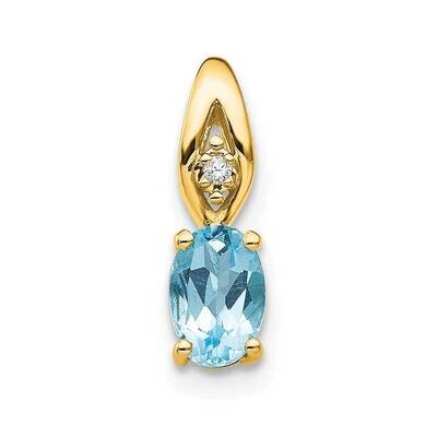 Blue Topaz Diamond Pendant 14k Gold XBS619, MPN: XBS619,