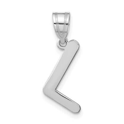 Bubble Letter L Initial Pendant 14k White Gold Polished YC1441WL, MPN: YC1441WL, 196904086797