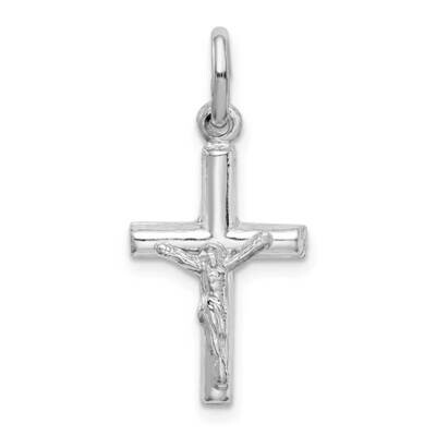 Polished Crucifix Cross Pendant Sterling Silver Rhodium-plated QC9705, MPN: QC9705, 886774124728