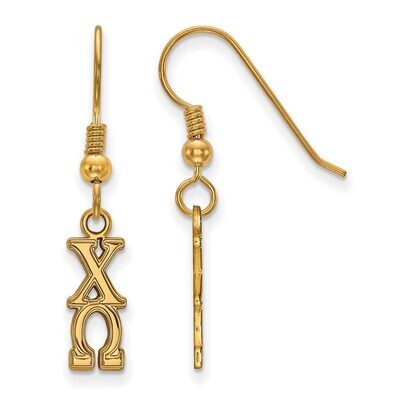 Chi Omega Small Dangle Earrings Gold-plated Silver GP026CHO, MPN: GP026CHO, 886774929507
