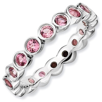 Pink Tourmaline Ring - Sterling Silver QSK395, MPN: QSK395, 886774001715