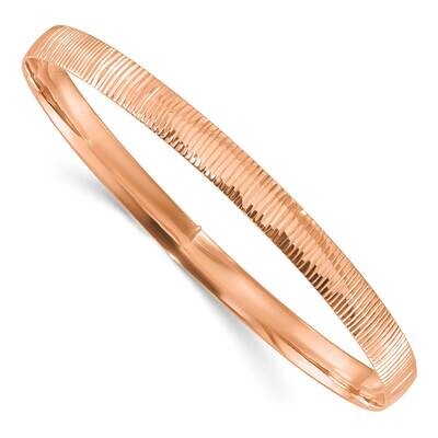 Sterling Silver Rose Tone D/C 6mm Bangle B3-2-ROSE