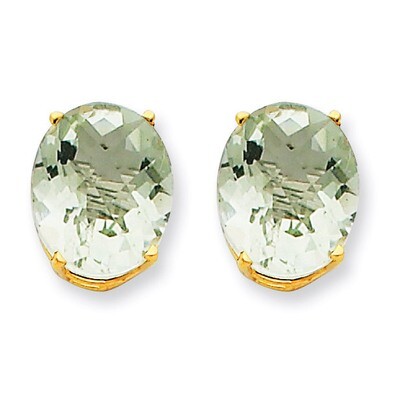 12x10 Oval Green Quartz Earrings 14k Gold XE91CG, MPN: XE91CG, 883957109190