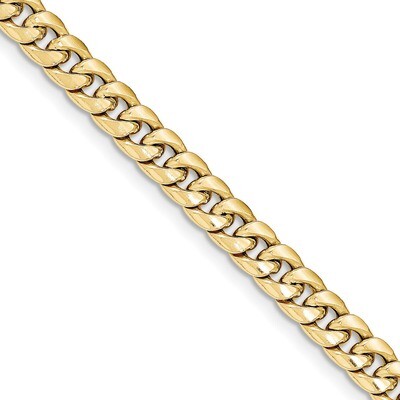 8 Inch 6.75mm Hollow Miami Cuban Chain 14k Gold BC155-8, MPN: BC155-8, 886774540207