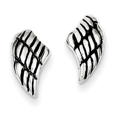 Wing Post Earrings Sterling Silver Antiqued QE4914, MPN: QE4914, 883957934075