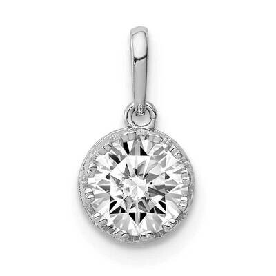White Gold Polished CZ Diamond Pendant 10k Gold 10YC411W, MPN: 10YC411W, 883957733593