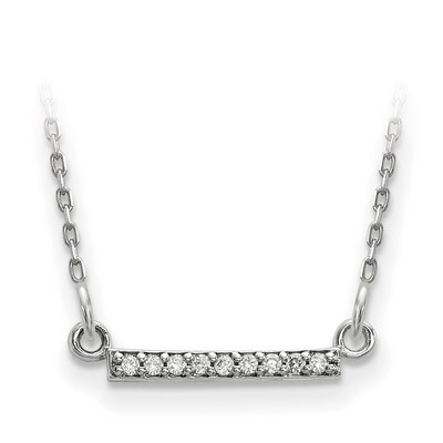 Diamond Tiny Bar Necklace 14k White Gold XP5030WA, MPN: XP5030WA, 191101887321