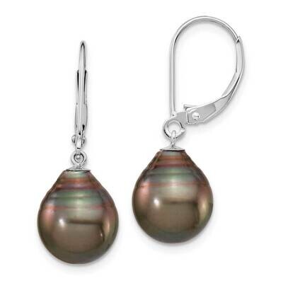 10-11mm Teardrop Saltwater Cultured Tahitian Leverback Earrings 14k White Gold XF731E, MPN: XF731E,…