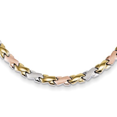 Rose &amp; Gold-plated 18 Inch Necklace Stainless Steel SRN760-18