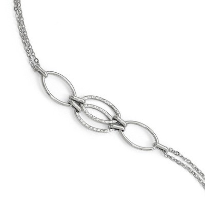 Leslie&#39;s Double Strand Link Bracelet 8 Inch 14k White Gold Polished HB-LF586-8, MPN: LF586-8, 19110…