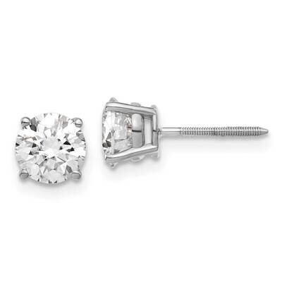 1.75ct. 6.0mm Round G H I True Light Moissanite Screwback Earrings 14k White Gold WG327-11MT, MPN: …