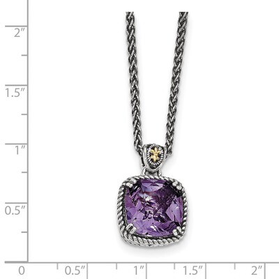 Amethyst Necklace Sterling Silver &amp; 14k Gold QTC1216, MPN: QTC1216, 886774377797