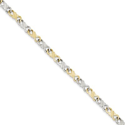 Solid Polished Fancy Bracelet 7 Inch 10k Two-Tone Gold 10BR1-7, MPN: 10BR1-7, 883957456171