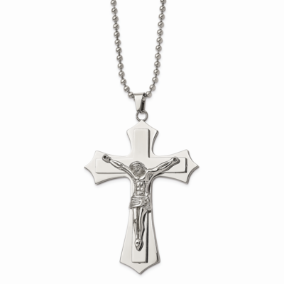 Crucifix Pendant 22 Inch Necklace Stainless Steel Polished SRN494-22 by Chisel, MPN: SRN494-22, 886…