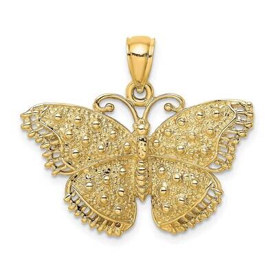 Textured Butterfly Charm 14k Gold 2-D K6564, MPN: K6564, 637218059591