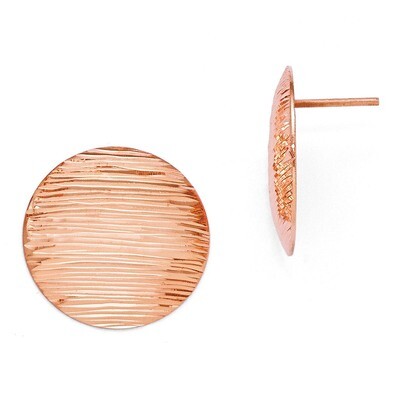 Leslie&#39;s Radiant Essence Rose-tone Flash 24k Plated Earrings - Sterling Silver HB-QLE407, MPN: QLE4…