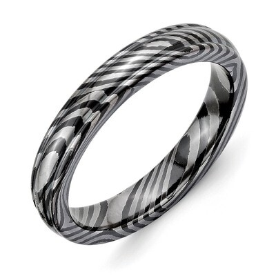 Timoku Tri-Domed Ridged Edge 4mm Band TB413-10.5