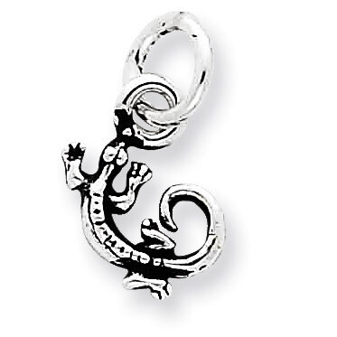 Antiqued Gecko Charm Sterling Silver QC6135