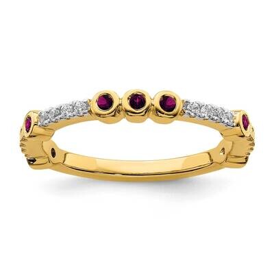 Rhodolite Garnet &amp; Diamond Ring 14k Gold SK2069, MPN: SK2069, 191101214325