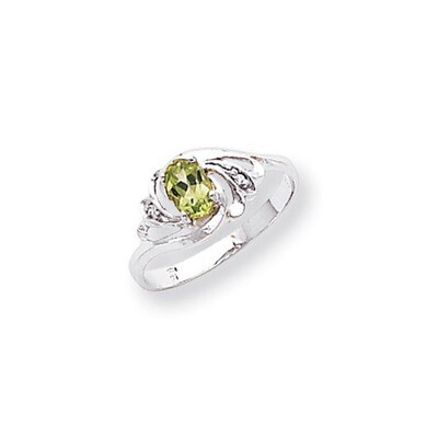 Polished .02ct. Diamond &amp; 6x4 Oval Gemstone Ring Mounting 14k White Gold X9717, MPN: X9717,