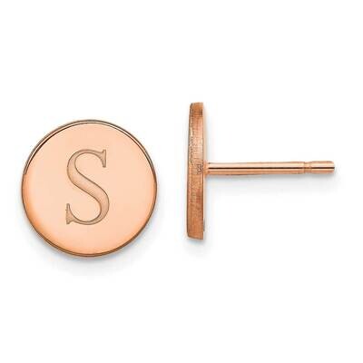 Initial Circle Post Earrings Sterling Silver Rose-plated XNE147RP, MPN: XNE147RP,