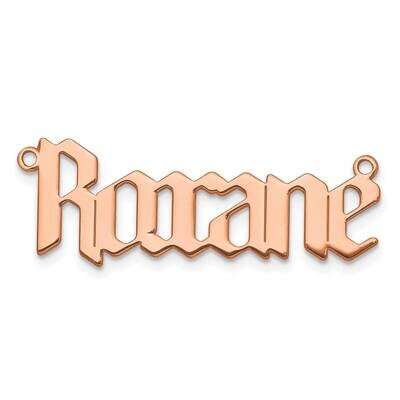 New Gothic Textura Font Name Plate 14k Rose Gold Polished XNA1298R, MPN: XNA1298R,