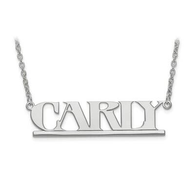 Laser Polished Nameplate with Chain Sterling Silver Rhodium-plated XNA632SS, MPN: XNA632SS, 8867745…