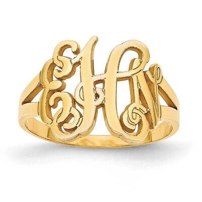 Monogram Ring 10k Gold Laser Polished 10XNR72Y, MPN: 10XNR72Y,