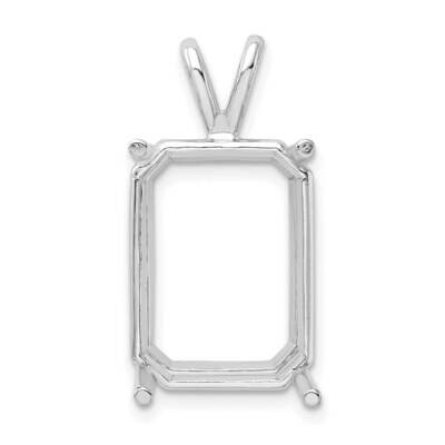 Emerald 4-Prong Cast For Larger Sizes 22 X 16mm Pendant Setting 14k White Gold WG975-4, MPN: WG975-…