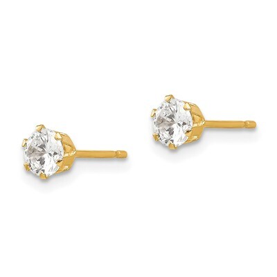 Synthetic Diamond Stud Post Earrings - 14k Gold SE2270 by Madi K, MPN: SE2270, 883957531229