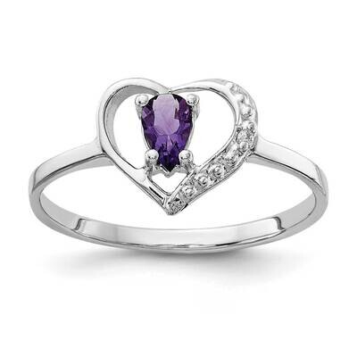 5x3mm Pear Amethyst Diamond Ring 14k White Gold X9729AM_AA, MPN: X9729AM_AA, 883957642543