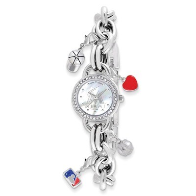 Miami Marlins Charm Watch Ladies XWL835, MPN: XWL835, 846043104387